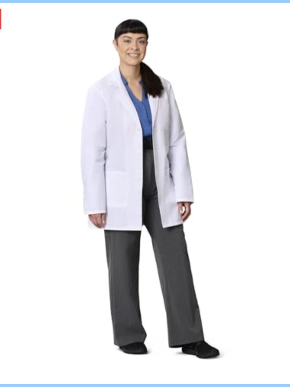 Unisex Lab Coat, 4-Button Front, Long Sleeves, 3 Pockets, Polyester Cotton